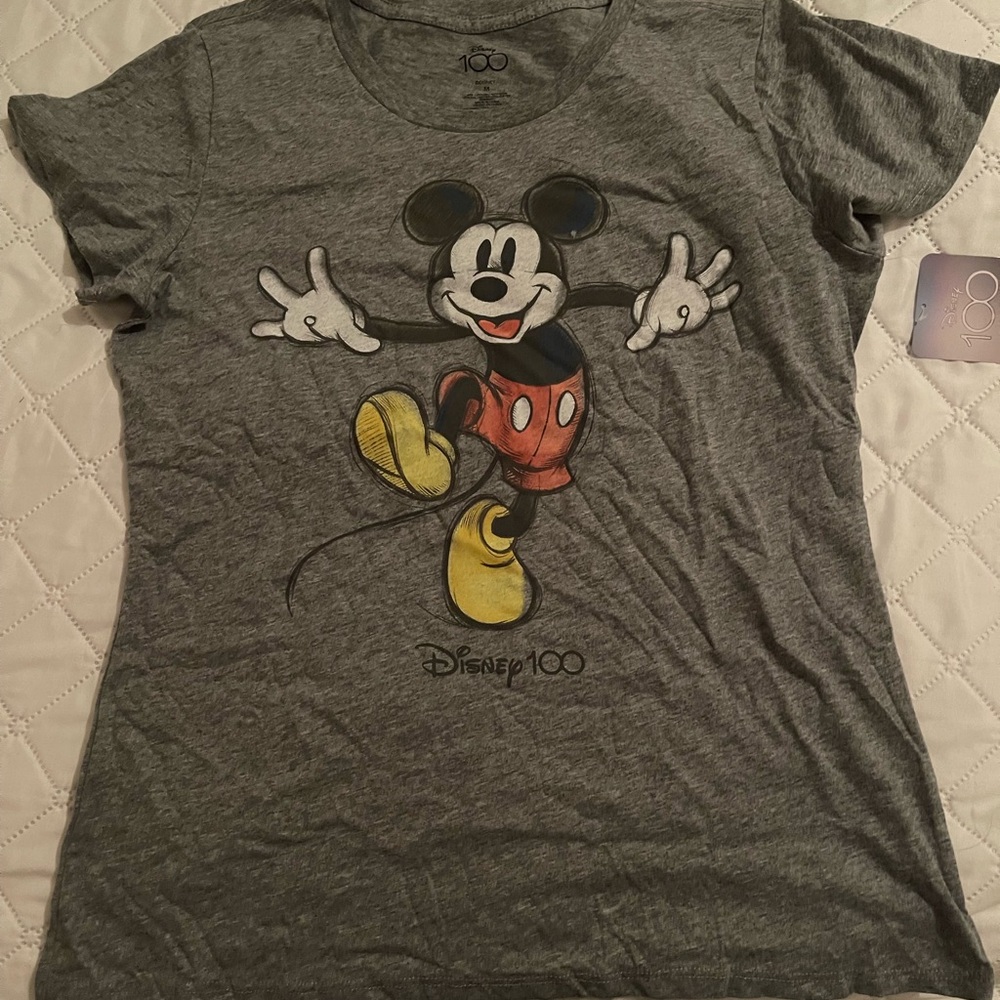 Disney Gray Mickey Mouse Short Sleeve Tee
